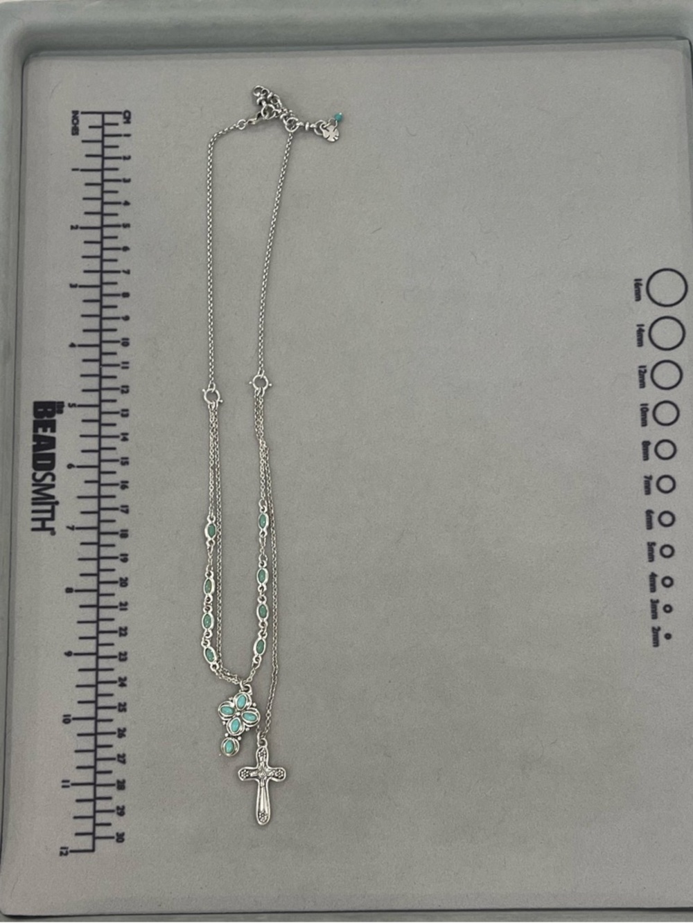 Lucky Brand Silver-Tone Layered Necklace with Turquoise Accents - Picture 4 of 8